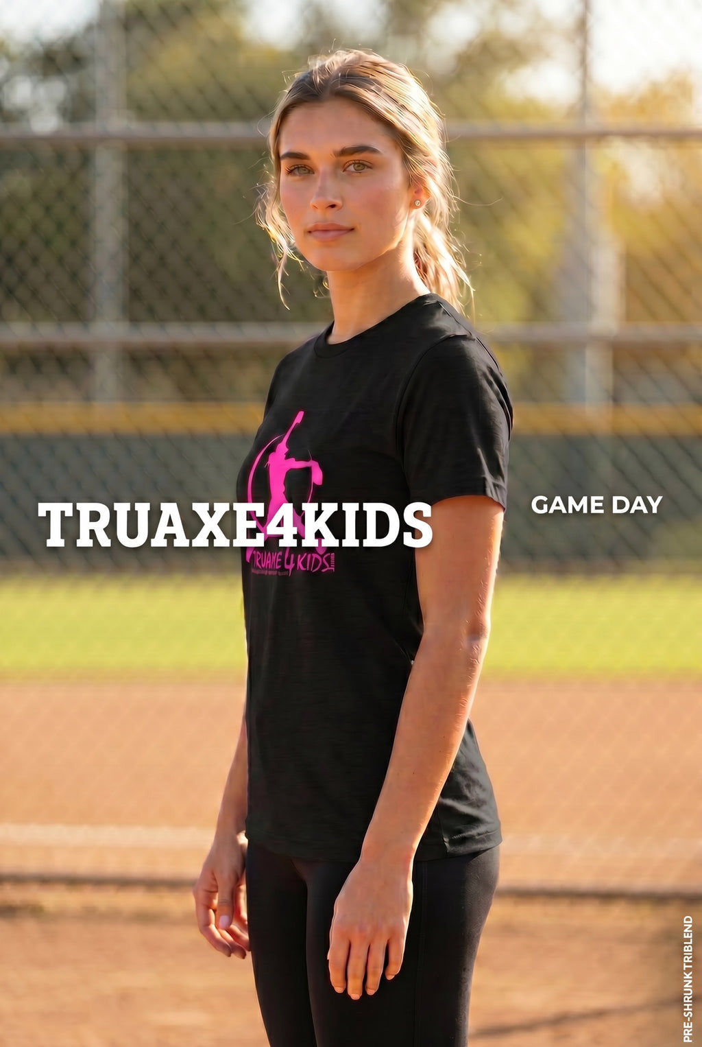 Softball Tee - Black &amp; Pink